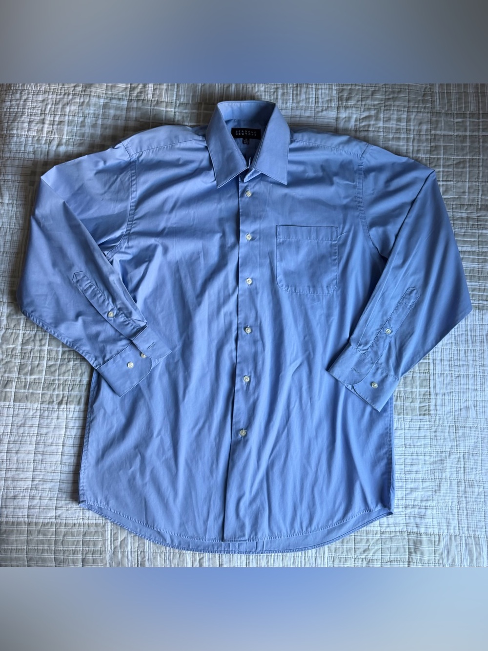 Light Blue Men's Dress Shirt with Chest Pocket - Unknown Brand